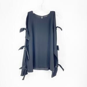 BCBGMAXAZRIA Tie Sleeve Black Top Size Medium